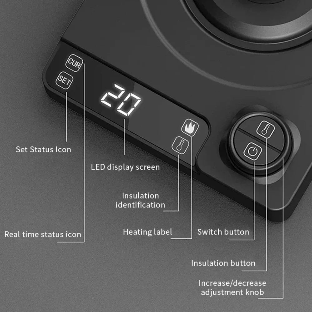Electric Kettle Hand Brew Gooseneck Kettle Quick Boil Water Bottle Thermostat Home Make Coffee Pot for Kitchen